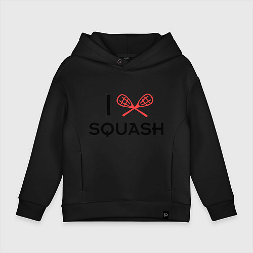 Детское худи оверсайз I Love Squash / Черный – фото 1