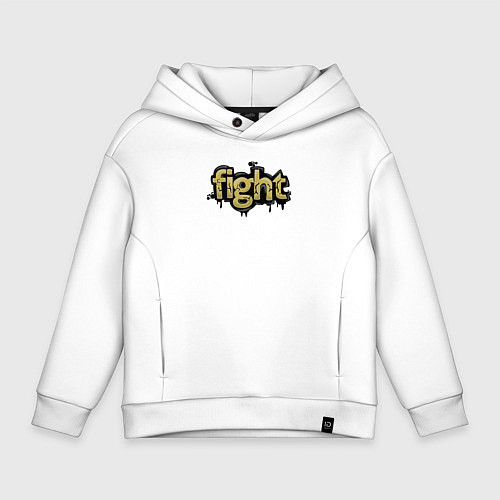 Детское худи оверсайз Fight graffiti / Белый – фото 1
