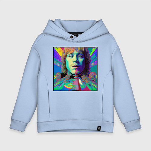 Детское худи оверсайз Brian Jones Glitch Modern Art / Мягкое небо – фото 1