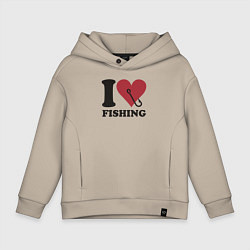 Детское худи оверсайз I love fishing