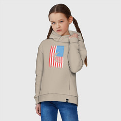Толстовка оверсайз детская USA girl volleyball, цвет: миндальный — фото 2