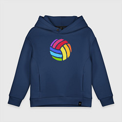 Толстовка оверсайз детская Rainbow volleyball, цвет: тёмно-синий