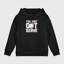 Толстовка оверсайз детская Just got serve, цвет: черный