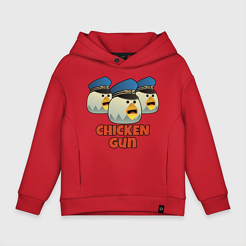 Детское худи оверсайз Chicken Gun команда синие / Красный – фото 1