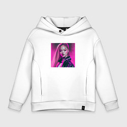 Толстовка оверсайз детская Blackpink Lisa аниме рисунок, цвет: белый