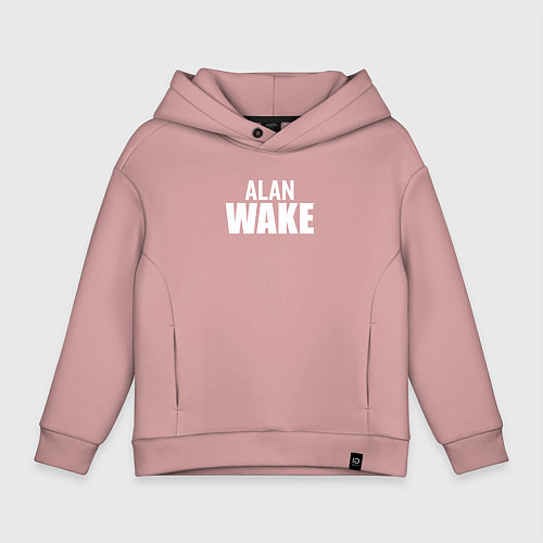 Детское худи оверсайз Alan Wake logo / Пыльно-розовый – фото 1