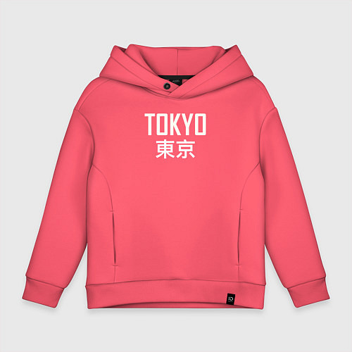 Детское худи оверсайз Japan - Tokyo / Коралловый – фото 1