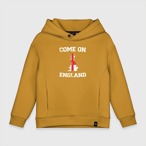 Детское худи оверсайз Come on England / Горчичный – фото 1