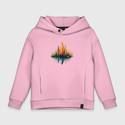 Толстовка оверсайз детская Геометрический лес, цвет: светло-розовый