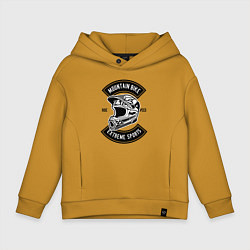 Толстовка оверсайз детская Mountain bike helmet, цвет: горчичный