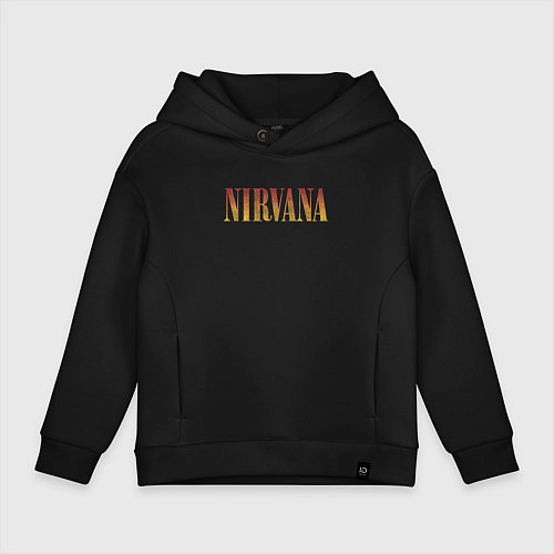 Детское худи оверсайз Nirvana logo / Черный – фото 1