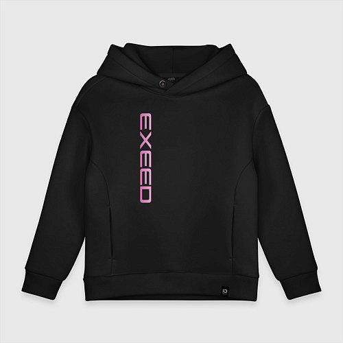 Детское худи оверсайз Exeed pink logo / Черный – фото 1