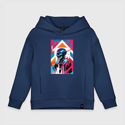 Детское худи оверсайз Cyber skull - pop art