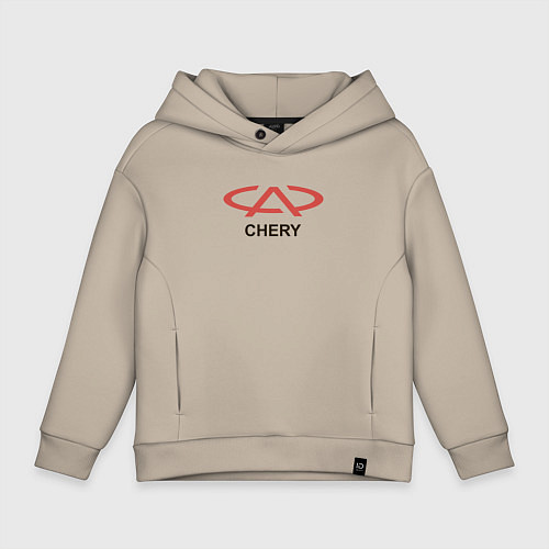 Детское худи оверсайз Chery Logo / Миндальный – фото 1