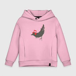 Толстовка оверсайз детская Music bird, цвет: светло-розовый