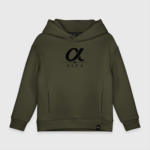 Детское худи оверсайз ALFA / Хаки – фото 1