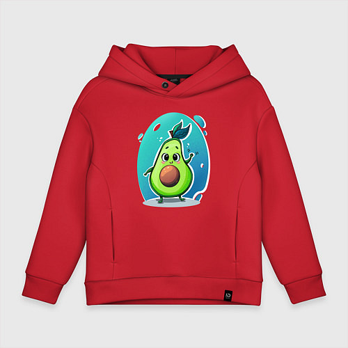 Детское худи оверсайз Cute avocado / Красный – фото 1