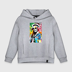 Толстовка оверсайз детская Skeleton fashionista - Milano - pop art, цвет: меланж