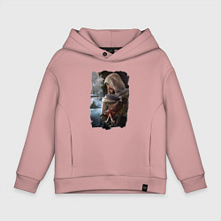 Толстовка оверсайз детская Assassins Creed Mirage Асасин Крид Мираж, цвет: пыльно-розовый