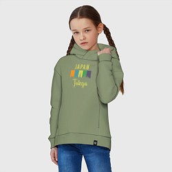 Толстовка оверсайз детская Токио Япония, цвет: авокадо — фото 2