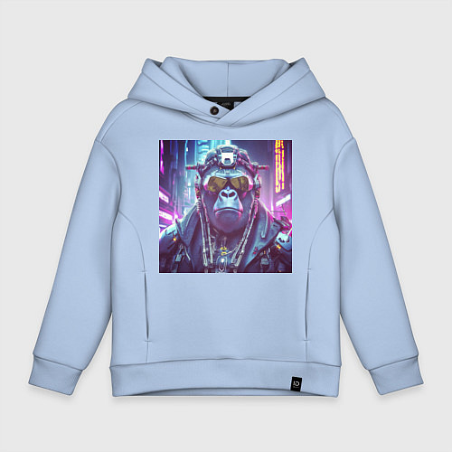 Детское худи оверсайз Горилла киберпанк / Мягкое небо – фото 1