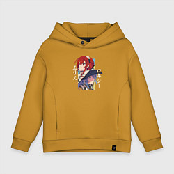 Толстовка оверсайз детская Эрис и Рокси, цвет: горчичный