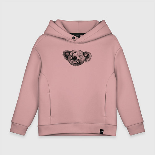 Детское худи оверсайз Коала голова / Пыльно-розовый – фото 1