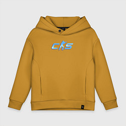 Толстовка оверсайз детская CS2 blue logo, цвет: горчичный