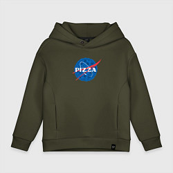Толстовка оверсайз детская Pizza x NASA, цвет: хаки
