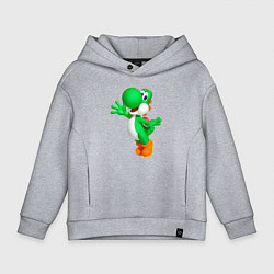 Толстовка оверсайз детская Йоши приветствует, цвет: меланж