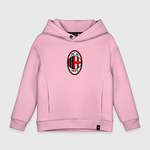 Детское худи оверсайз Футбольный клуб Milan / Светло-розовый – фото 1