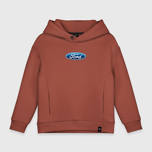 Детское худи оверсайз Ford usa auto brend / Кирпичный – фото 1