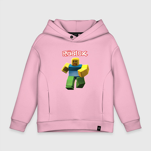 Детское худи оверсайз Roblox бегущий персонаж / Светло-розовый – фото 1