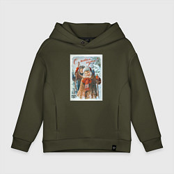 Детское худи оверсайз Два мальчика с лыжными палками