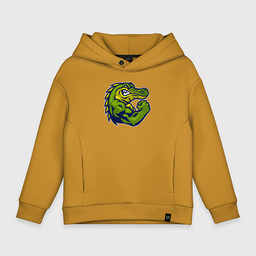Детское худи оверсайз Сила крокодила / Горчичный – фото 1