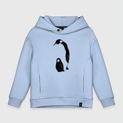 Детское худи оверсайз Пингвин с пингвинёнком