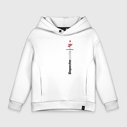 Толстовка оверсайз детская Depeche Mode - Роза Violator, цвет: белый