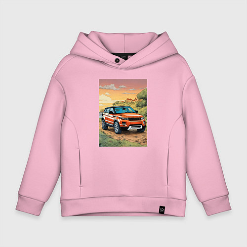 Детское худи оверсайз Land rover evoque / Светло-розовый – фото 1