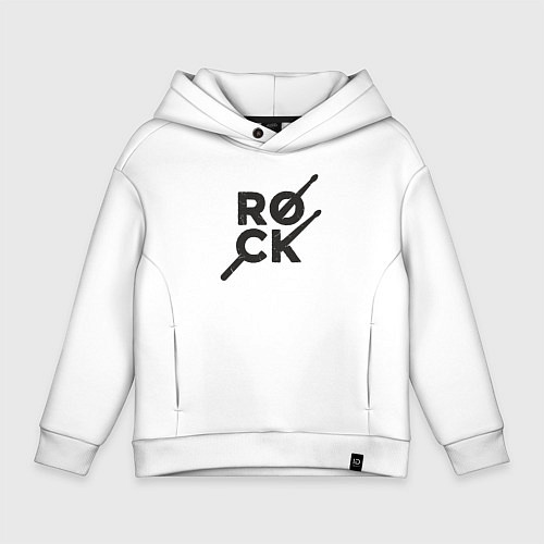 Детское худи оверсайз Рок барабанщик / Белый – фото 1