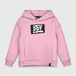 Толстовка оверсайз детская ДДТ - логотип, цвет: светло-розовый