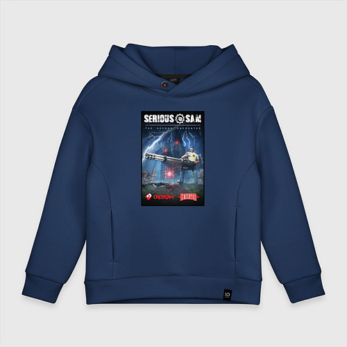 Детское худи оверсайз Serious Sam 1 - second encounter / Тёмно-синий – фото 1