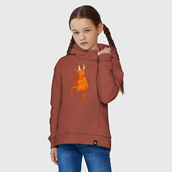 Толстовка оверсайз детская Оранжевый дракон, цвет: кирпичный — фото 2
