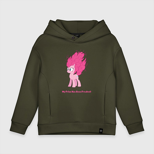 Детское худи оверсайз Пинки Пай с гривой дыбом / Хаки – фото 1