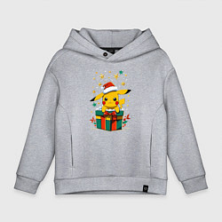 Толстовка оверсайз детская Новогодний пика-пика, цвет: меланж