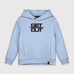 Толстовка оверсайз детская Get out black, цвет: мягкое небо