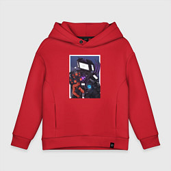 Толстовка оверсайз детская ТВ Мен со Спикерменом и Камераменом, цвет: красный