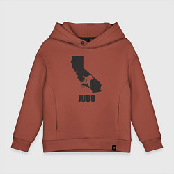 Толстовка оверсайз детская Дзюдо Калифорния, цвет: кирпичный