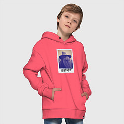 Толстовка оверсайз детская Гэндальф, цвет: коралловый — фото 2