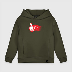 Толстовка оверсайз детская Турецкий лайк, цвет: хаки