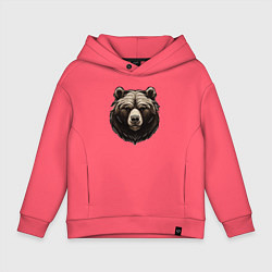 Толстовка оверсайз детская Хозяин тайги, цвет: коралловый